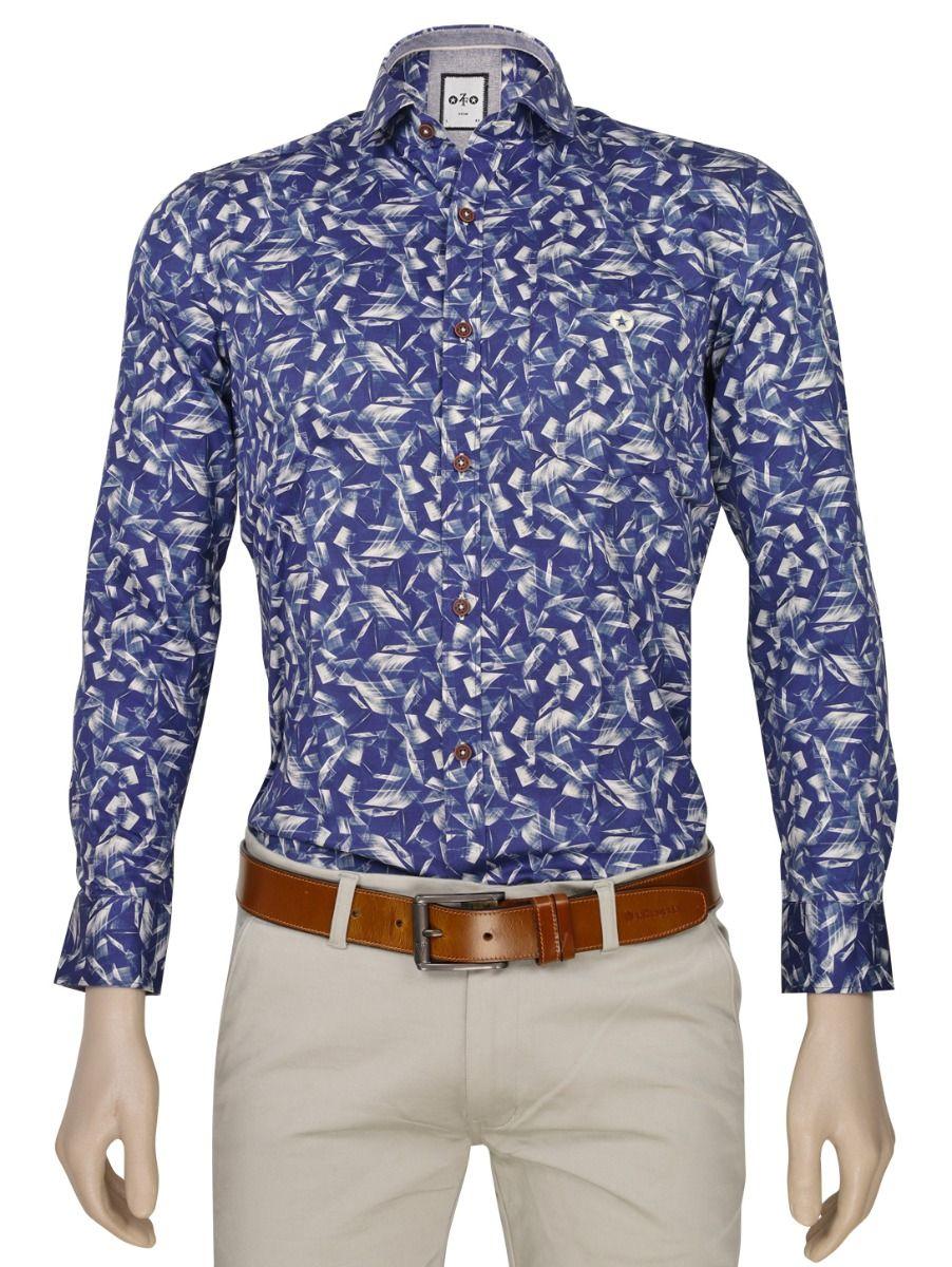 zf men's readymade casual printed cotton shirt