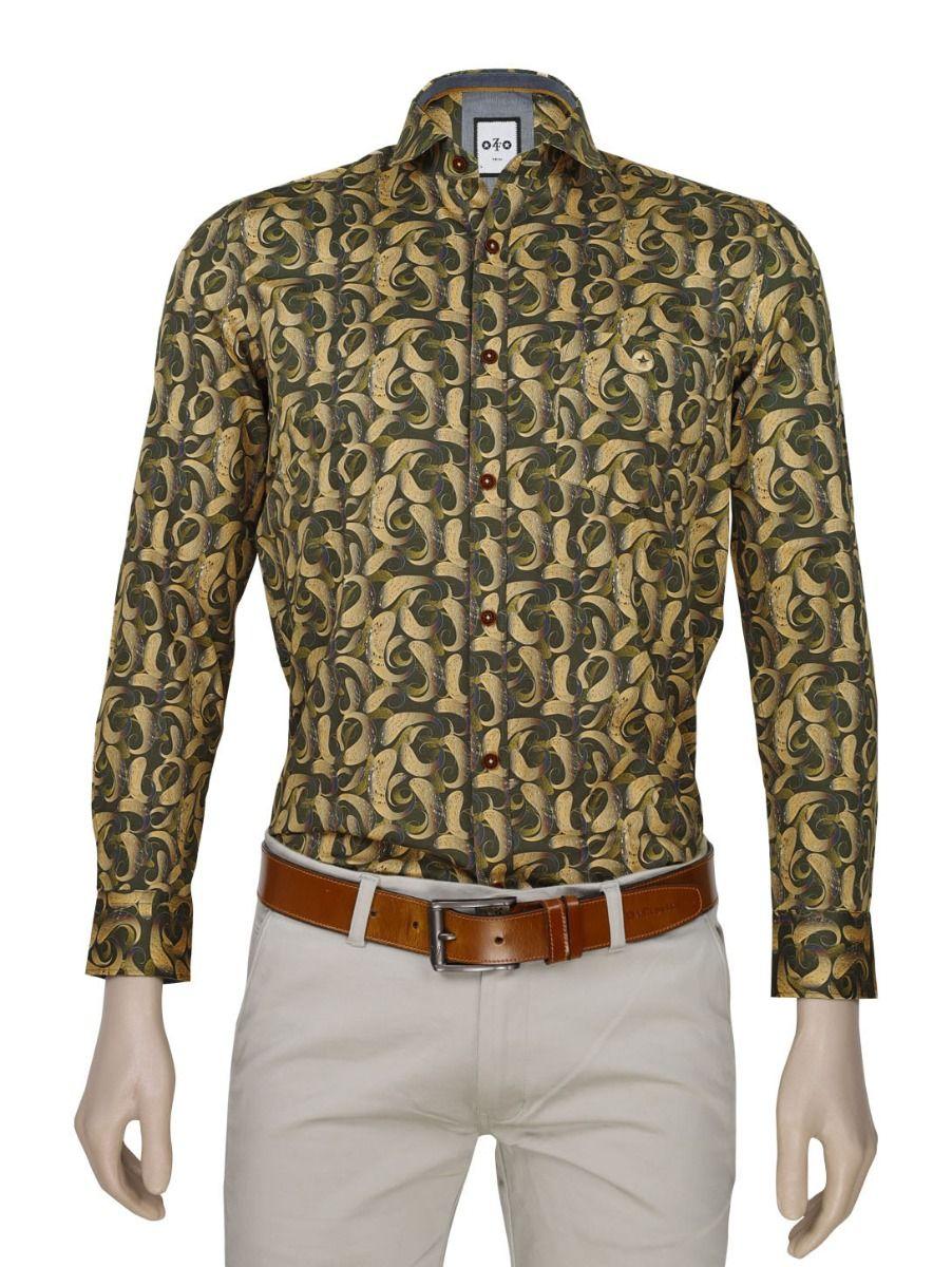 zf men's readymade casual printed cotton shirt