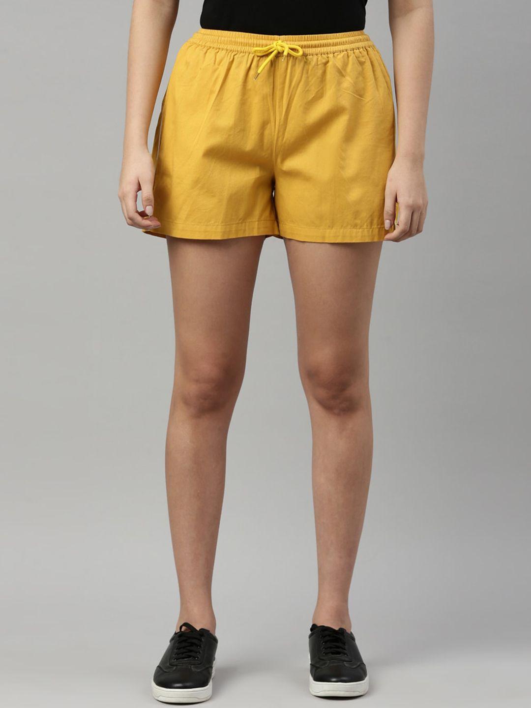 zheia women yellow shorts
