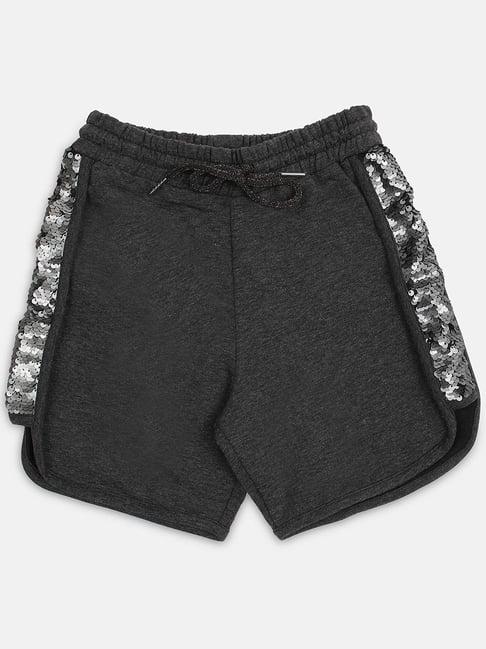 ziama kids grey embellished shorts