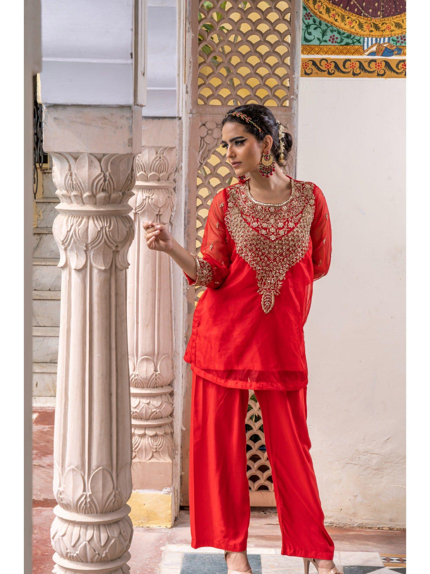 zifa red co-ord (set of 2)