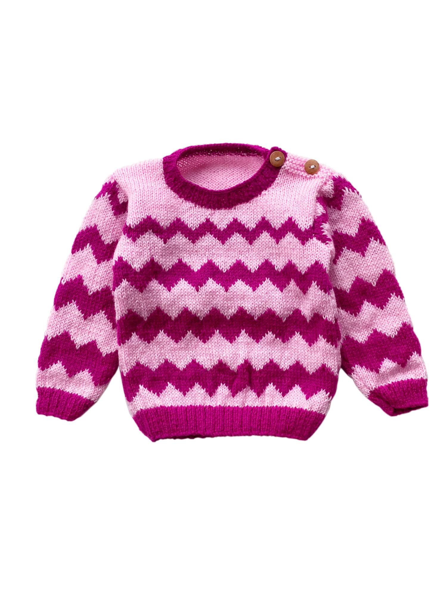zig zag line hand knit sweater