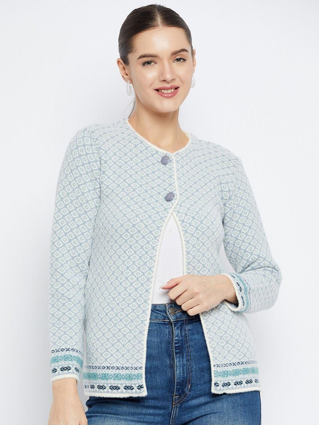 zigo ethnic motifs self design woollen cardigan