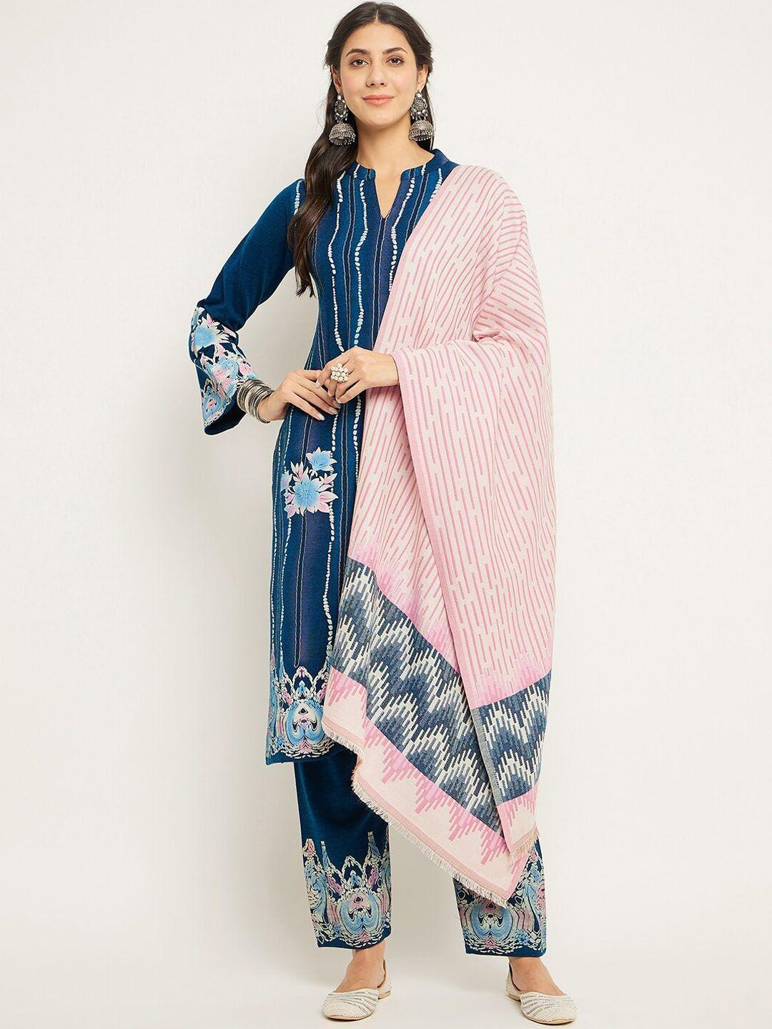 zigo floral printed regular kurta with palazzos & dupatta