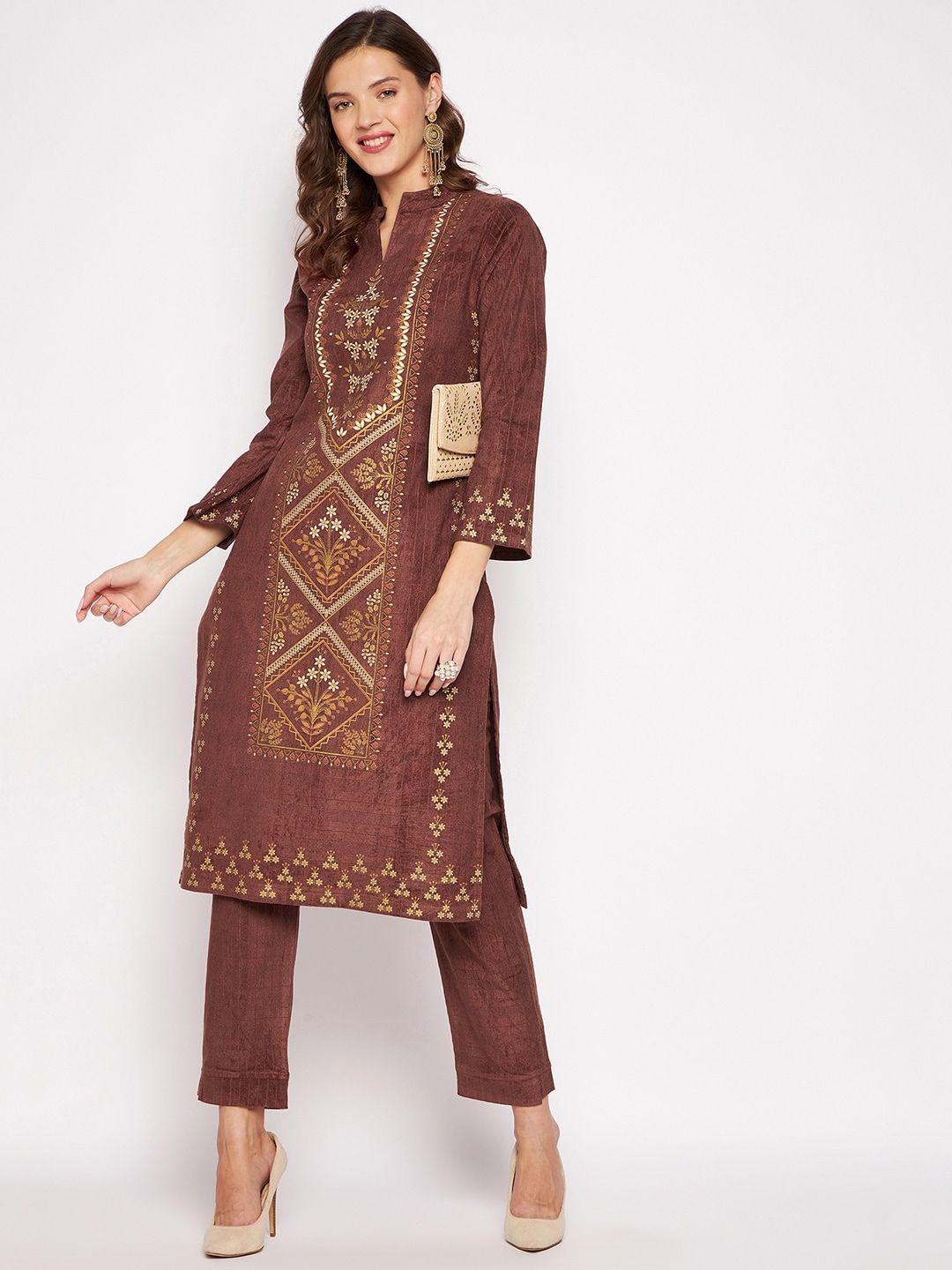 zigo floral printed regular kurta with trousers