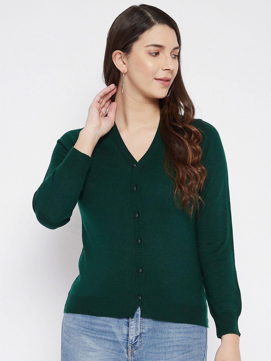 zigo women green cardigan