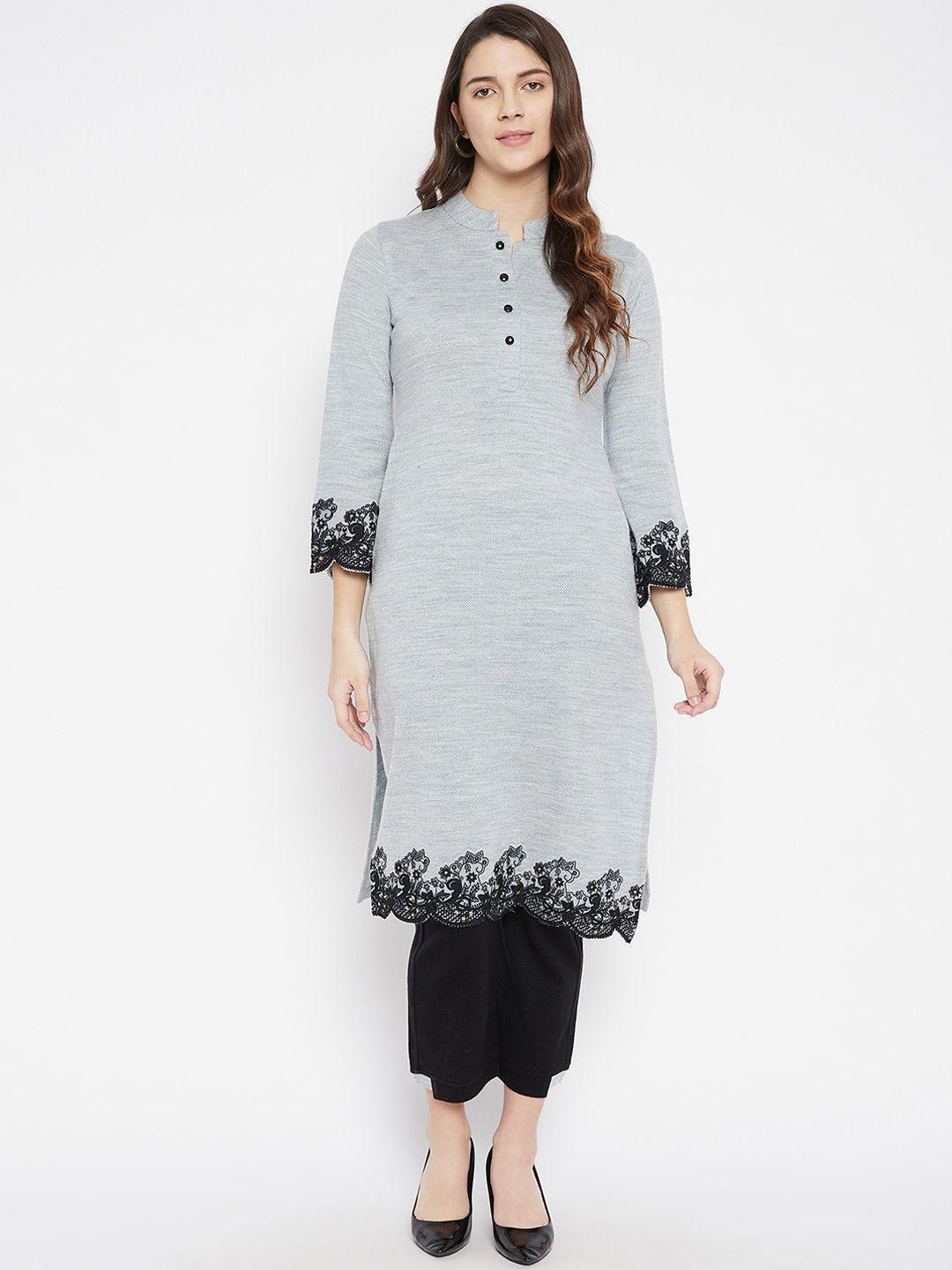 zigo women grey kurta with trousers