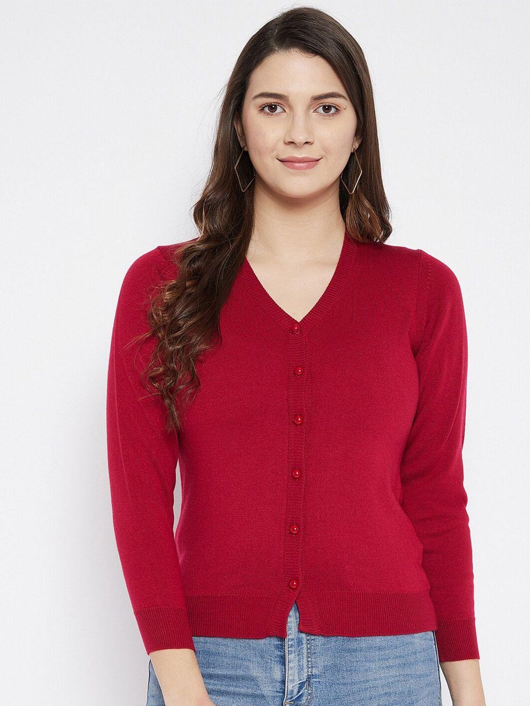 zigo women maroon cardigan