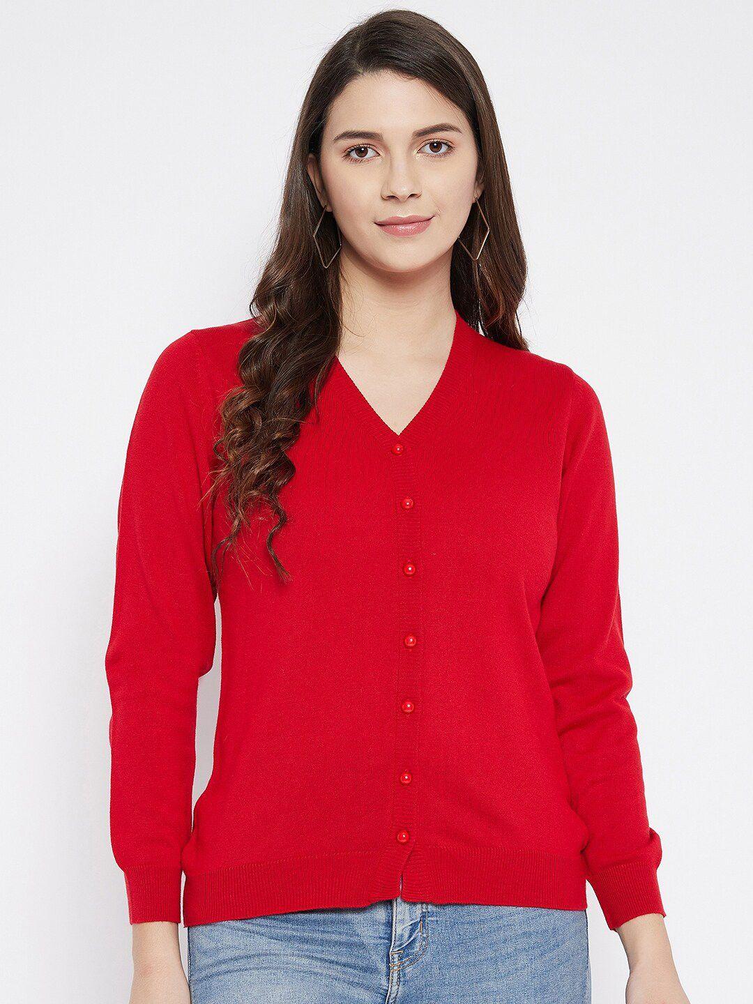 zigo women red cardigan