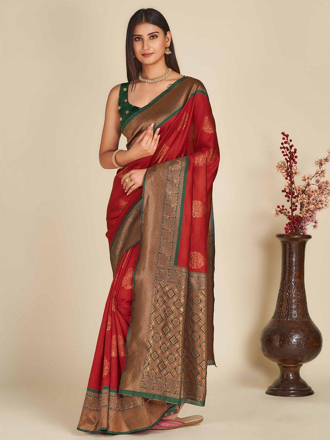 zikaraa ethnic motif zari pure silk banarasi saree