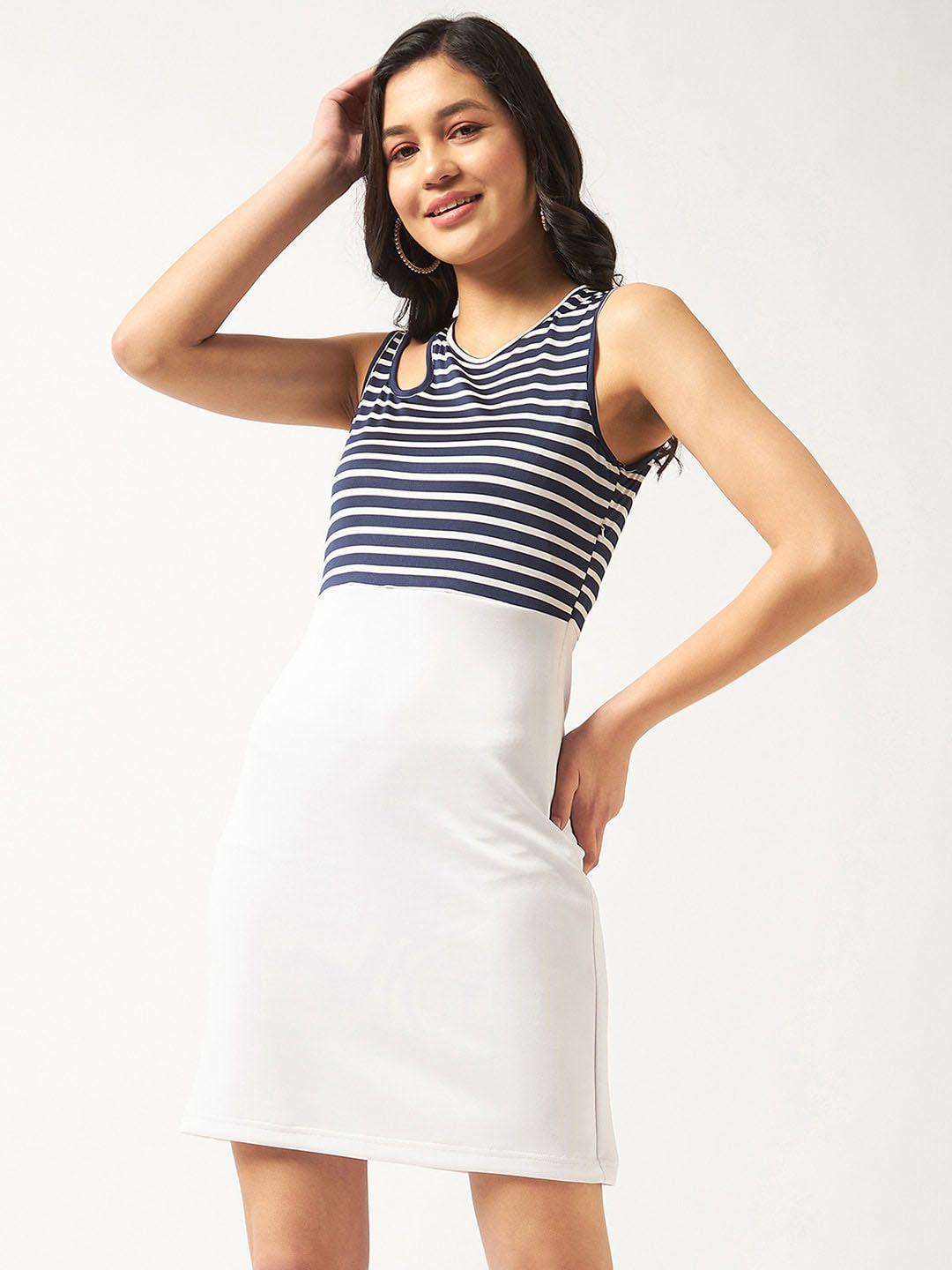 zima leto striped sheath dress