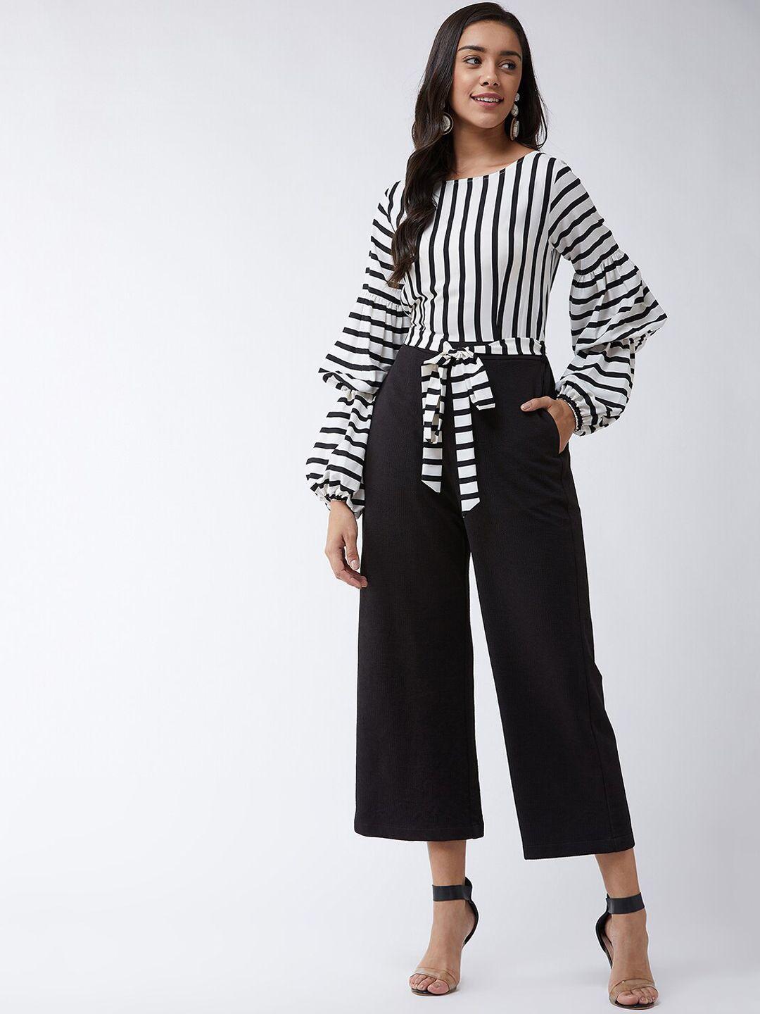 zima leto women black & white striped jumpsuit