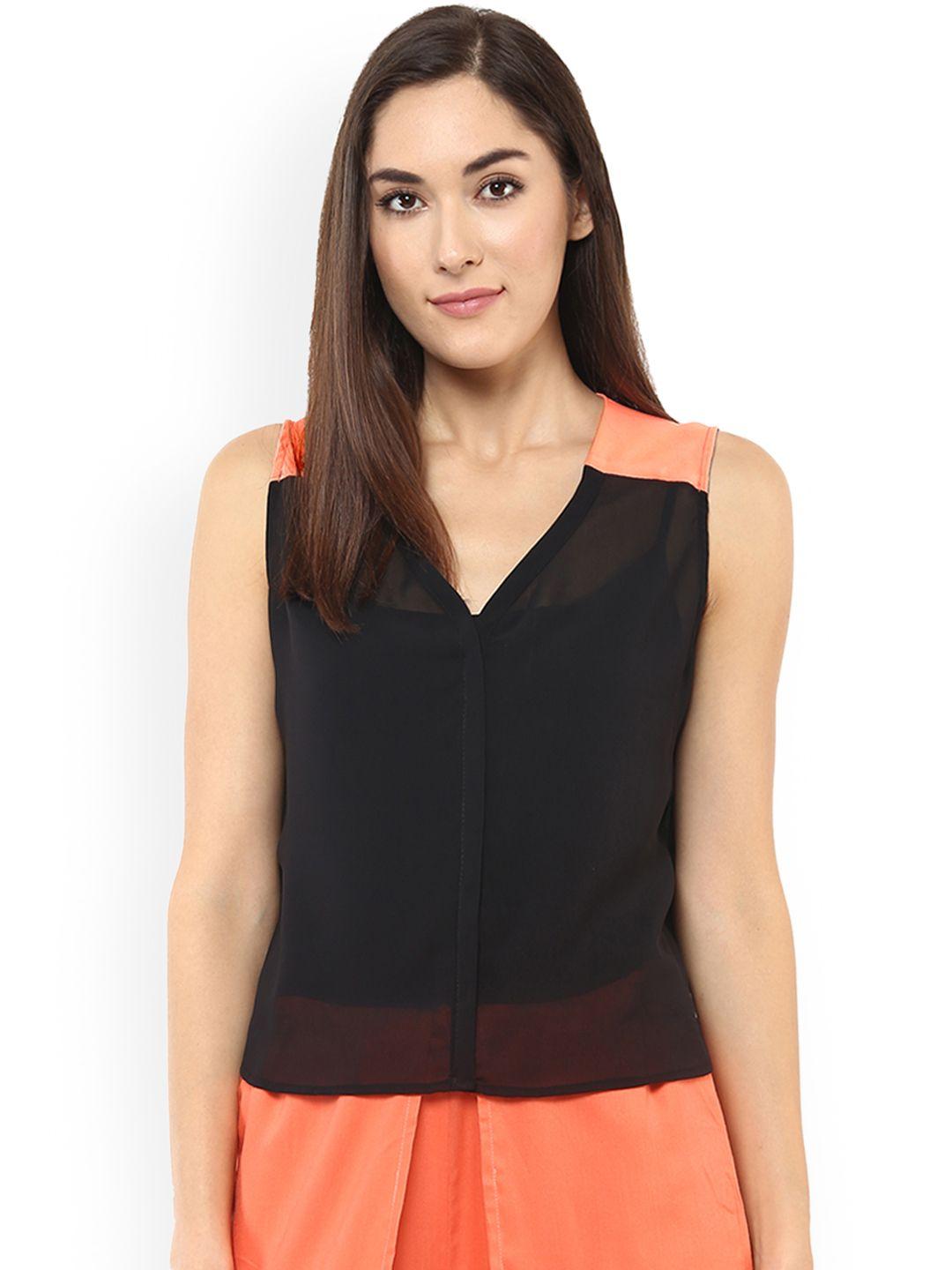 zima leto women black solid shirt style top