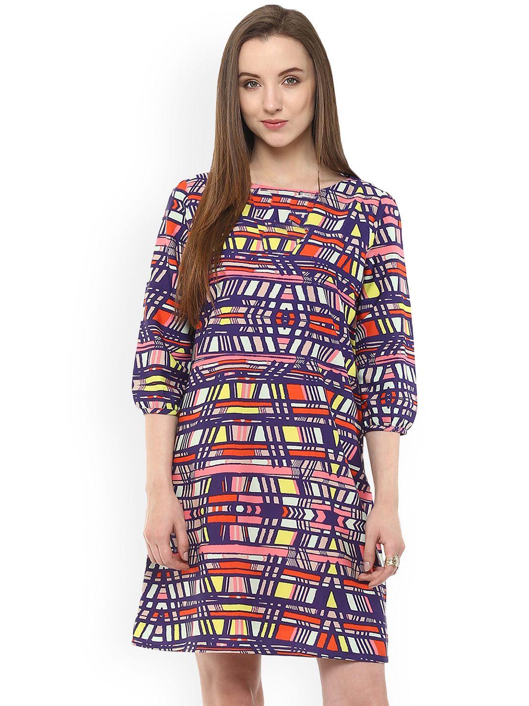 zima leto women multicoloured printed a-line dress