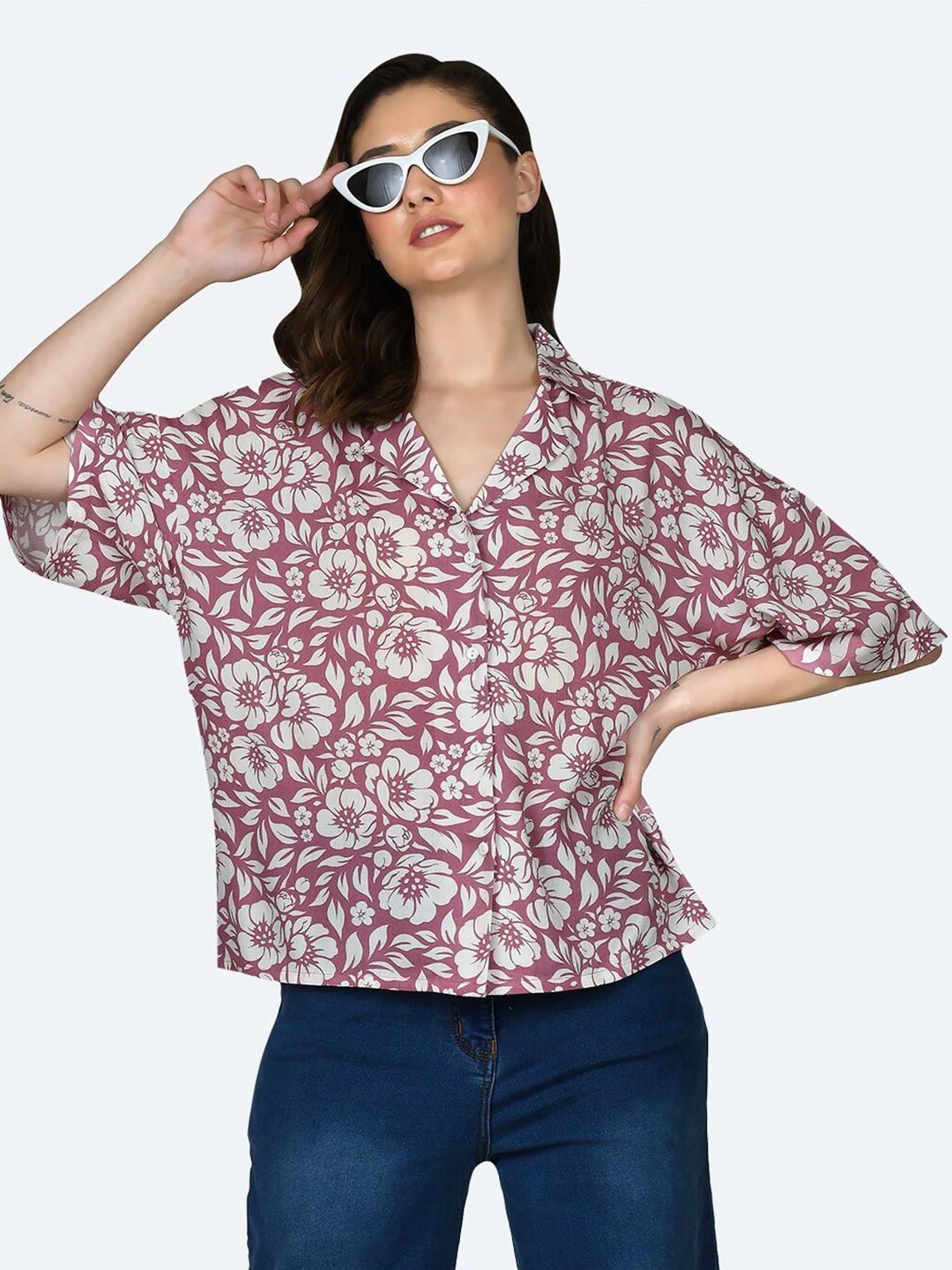 zink london floral printed boxy shirt