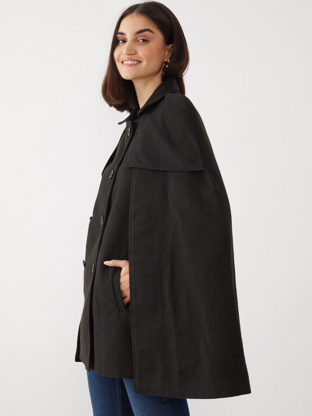zink london women black solid coat