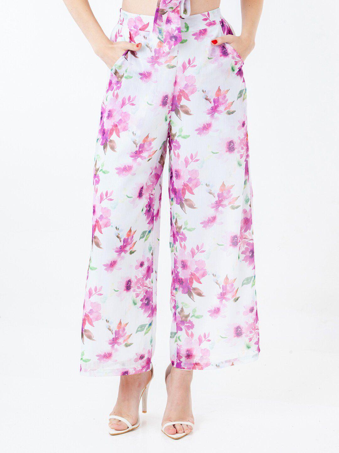 zink london women floral printed parallel trouser
