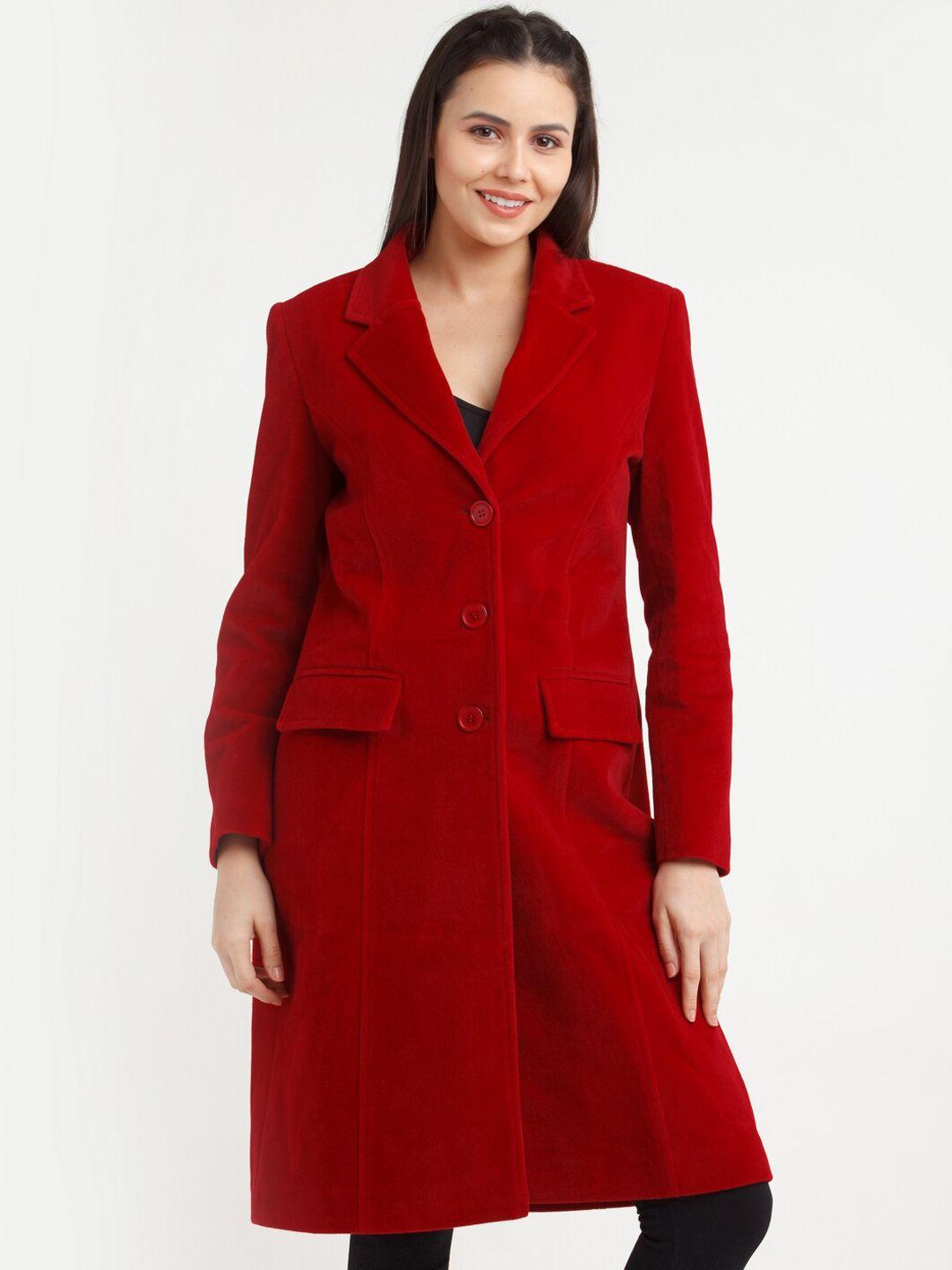 zink london women red longline overcoat