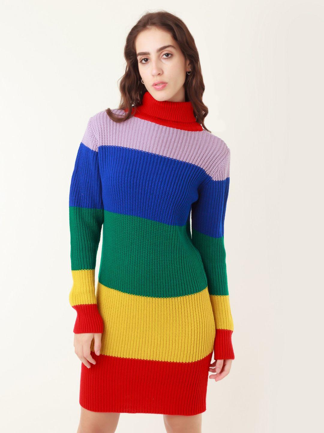 zink z colourblocked longline acrylic pullover sweater