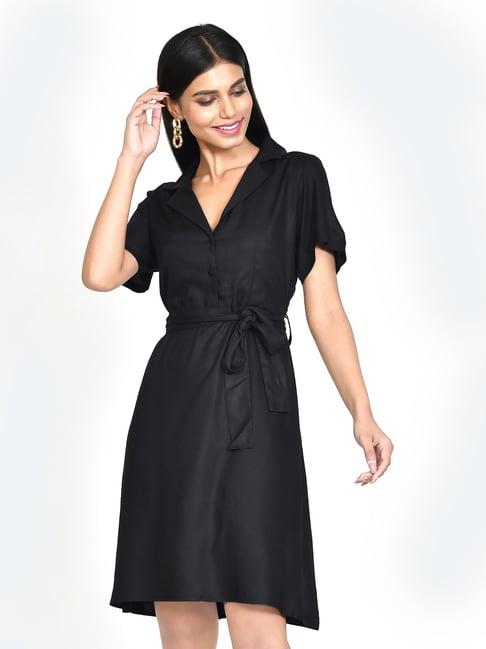 zink london black a line dress