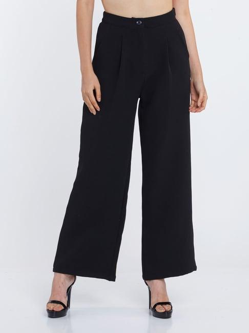 zink london black regular fit trousers