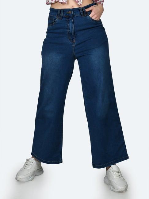 zink london blue blended regular fit high rise jeans