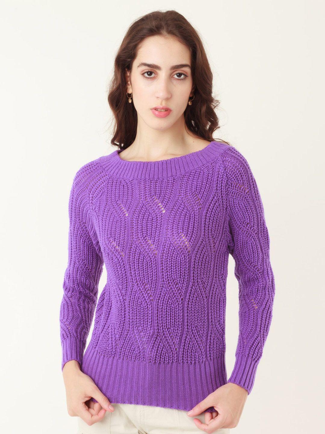 zink london boat neck cable knit acrylic pullover sweater