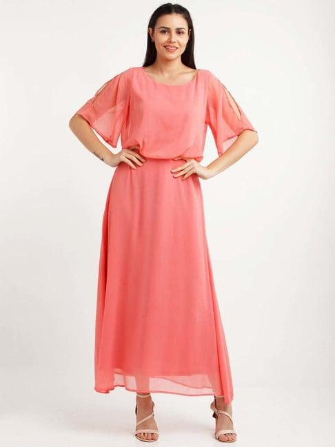 zink london coral maxi dress