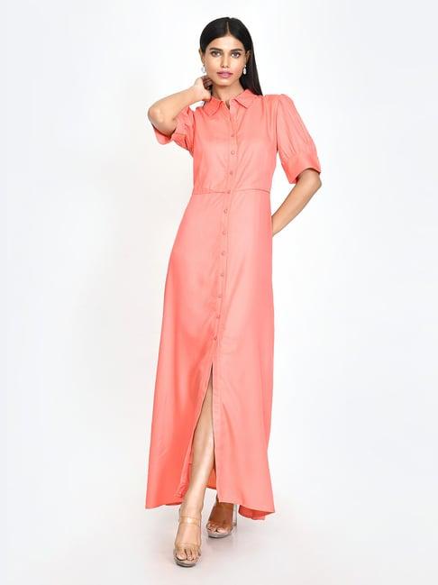 zink london coral maxi dress