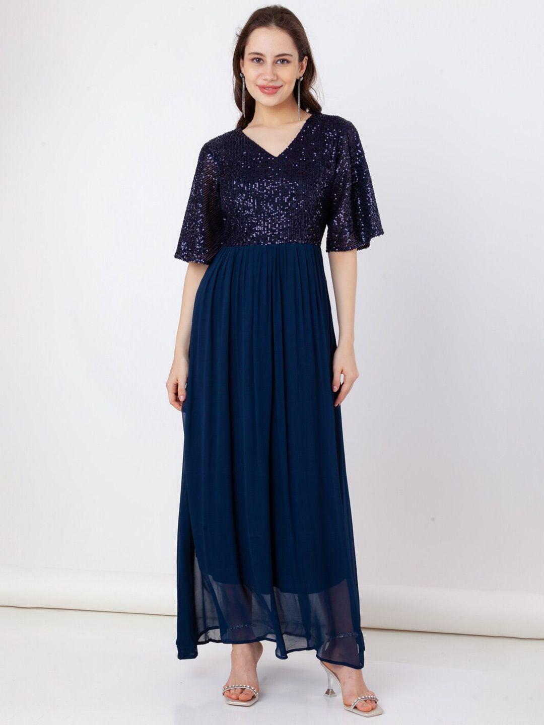 zink london embellished sequinned a line maxi dress