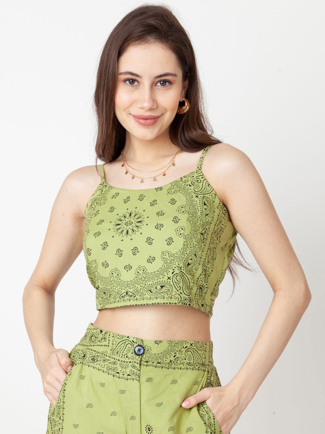 zink london ethnic motifs printed crop top