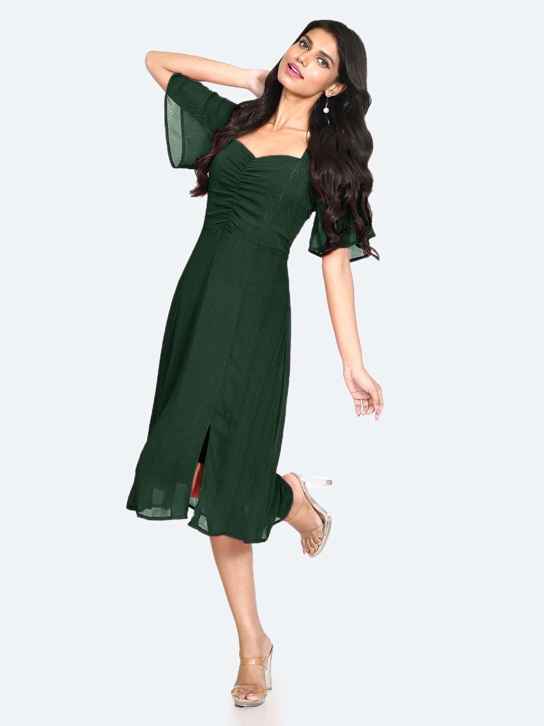 zink london flared sleeve fit & flare dress