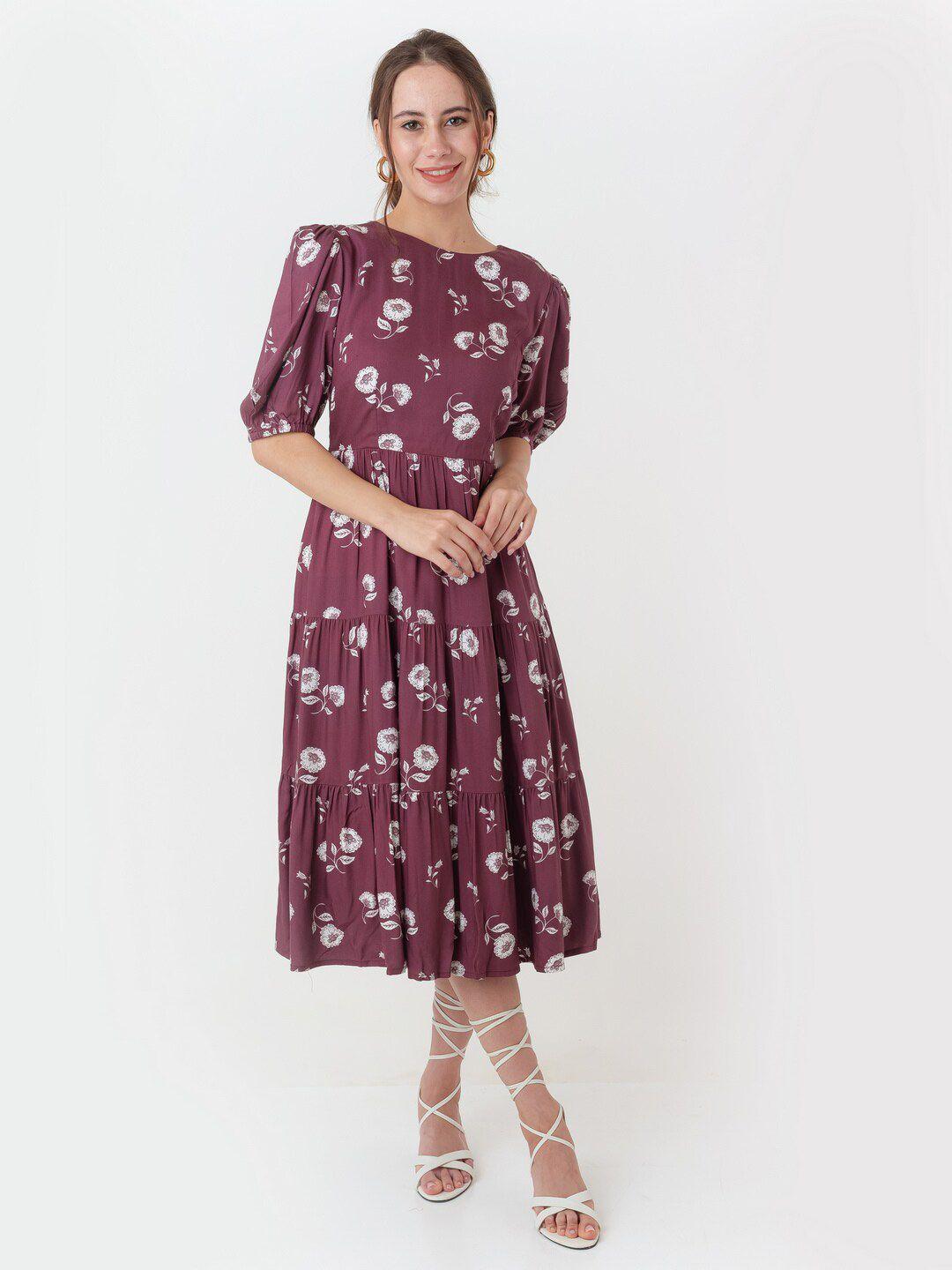 zink london floral printed a line dress