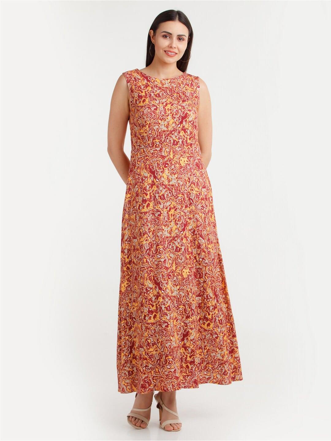 zink london floral printed a line maxi dress