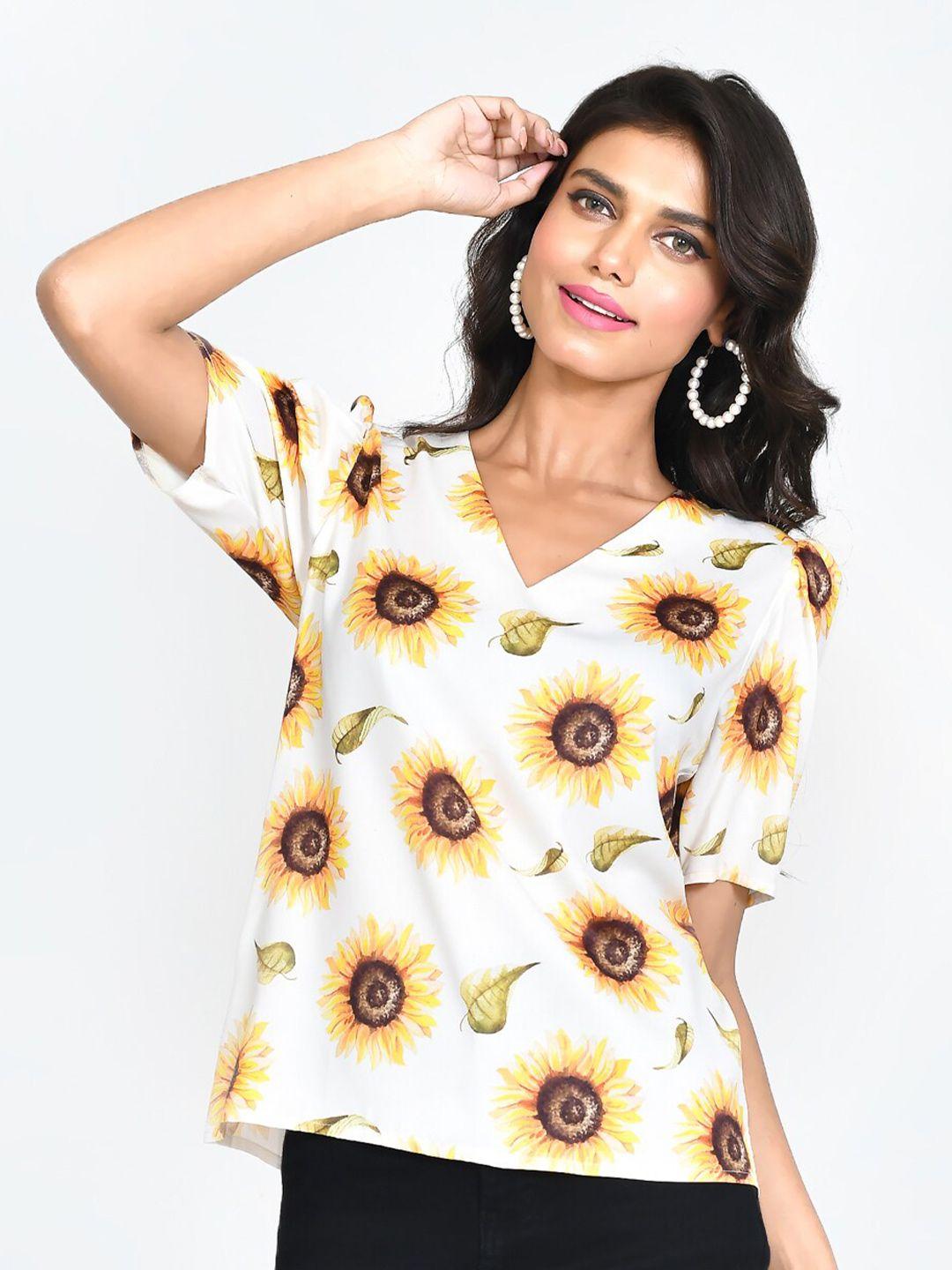 zink london floral printed puff sleeves top