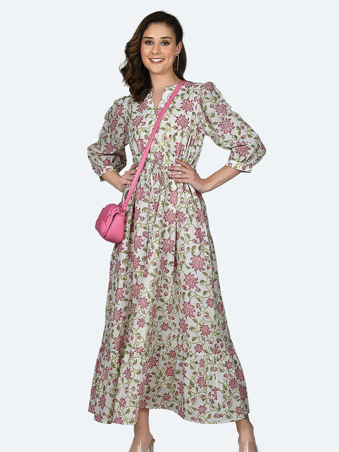 zink london floral printed pure cotton maxi dress