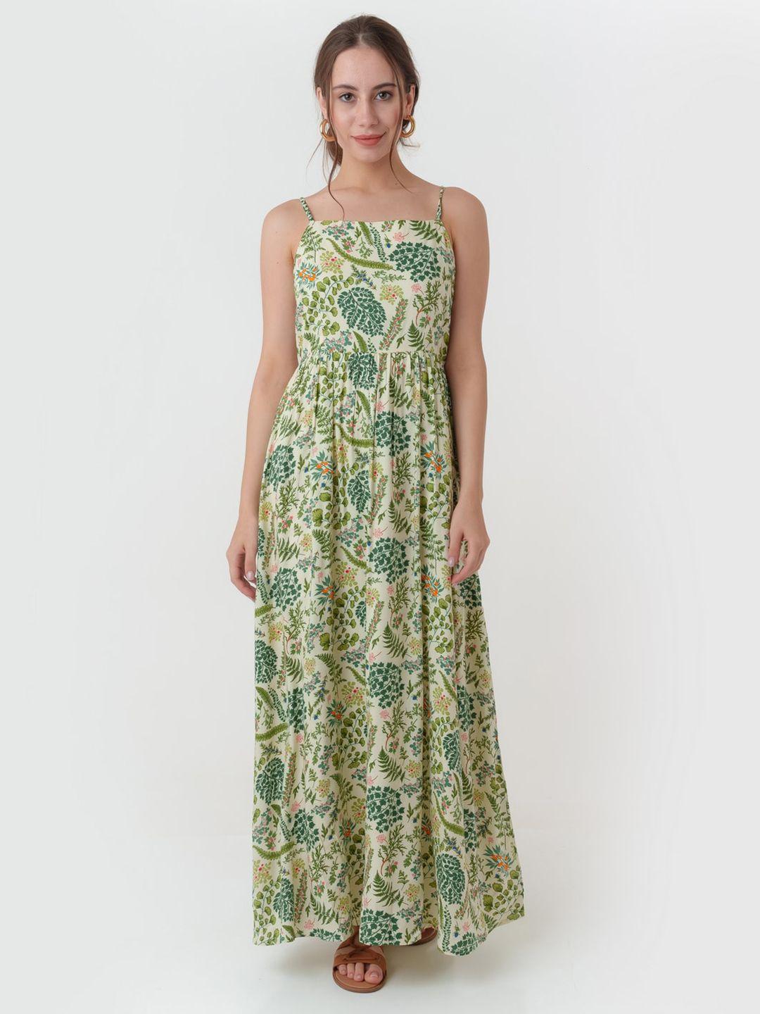 zink london floral printed shoulder straps maxi dress