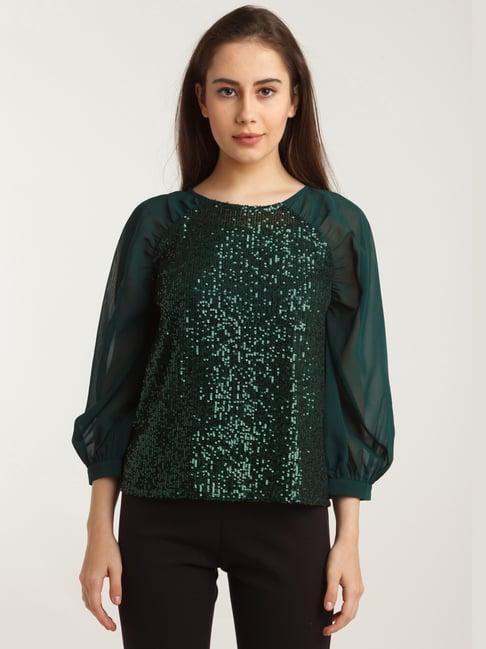 zink london green embellished top