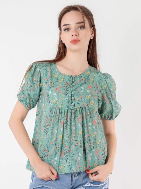 zink london green printed top