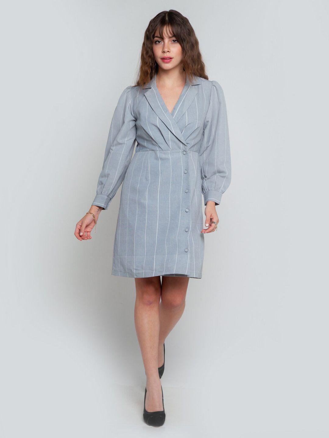 zink london grey striped dress