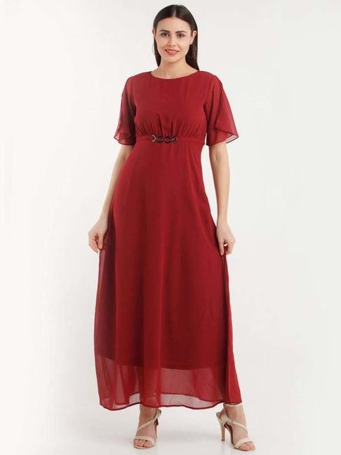 zink london maroon maxi dress