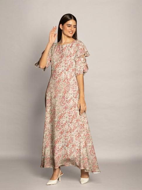 zink london multicolor floral print maxi dress