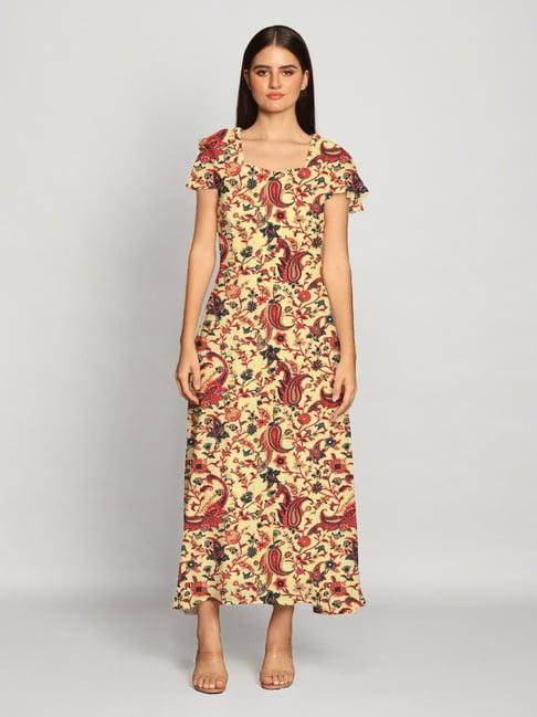 zink london multicolor floral print maxi dress