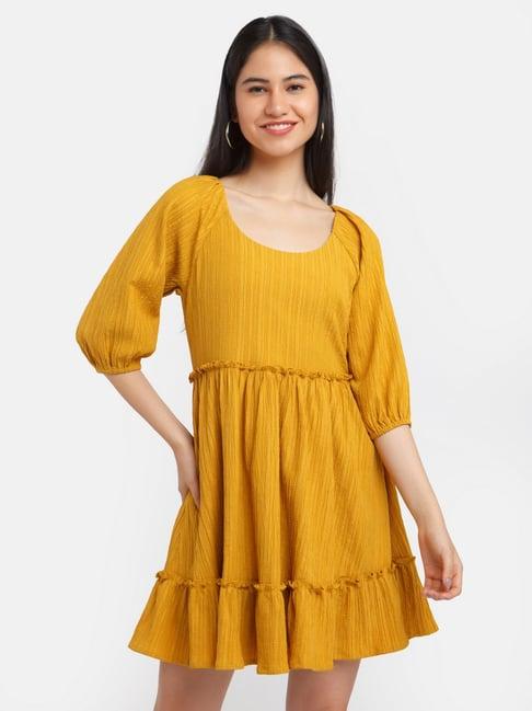 zink london mustard a-line dress