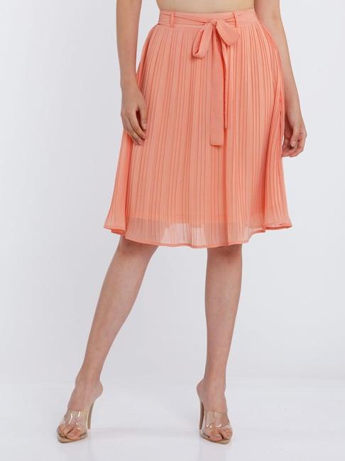 zink london orange knee length skirt