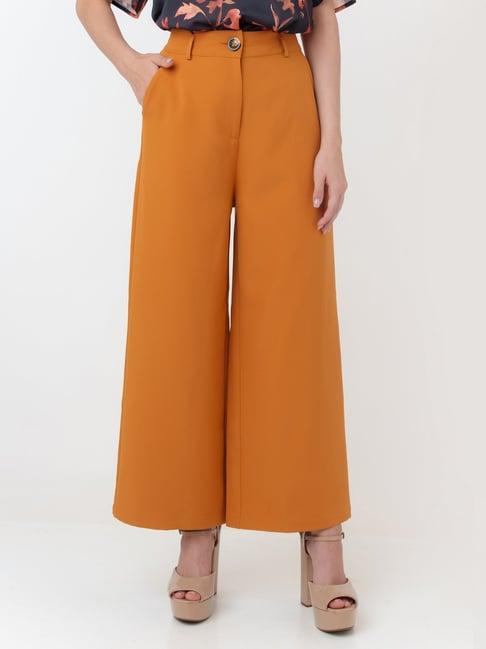 zink london orange regular fit high rise trousers