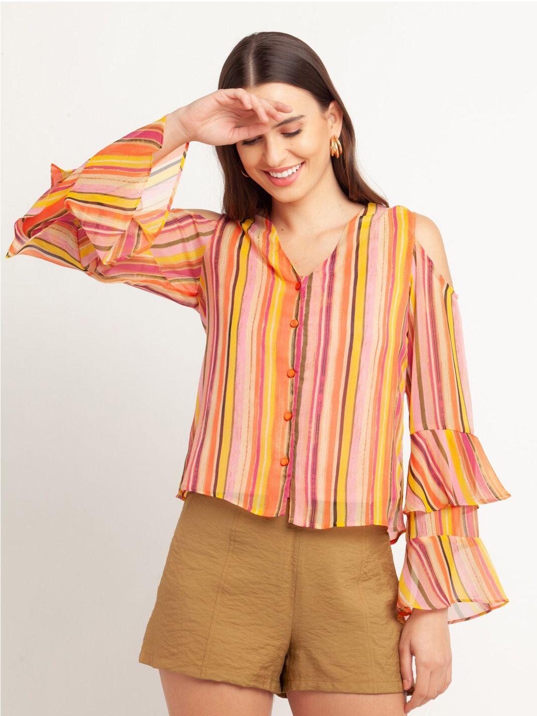 zink london orange striped top