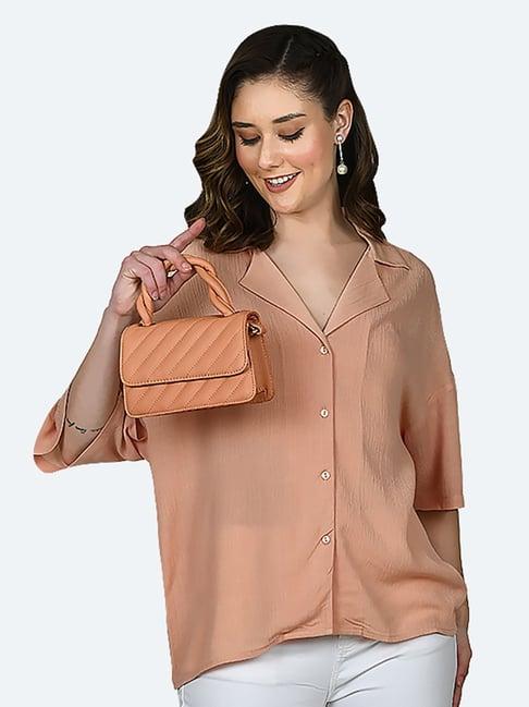 zink london peach viscose regular fit shirt