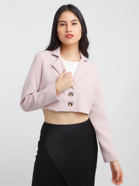 zink london pink cropped blazer