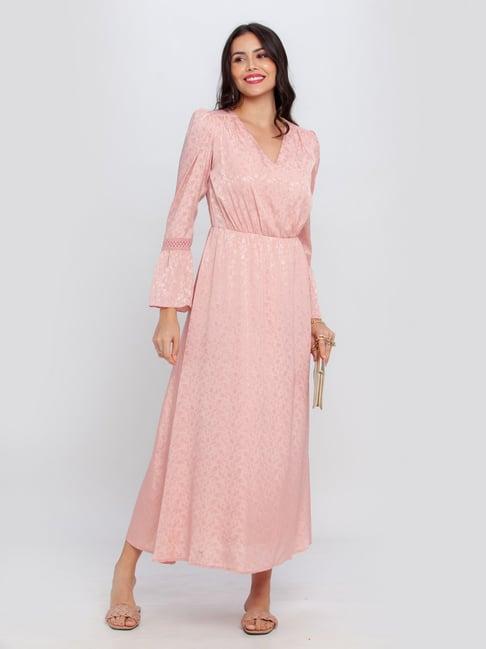 zink london pink floral print maxi dress